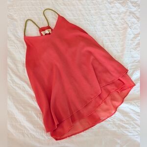 Sweet Wanderer Coral Flowy Layered Blouse Tank Top Size Medium